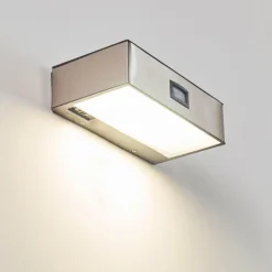 hofstein Applique murale d'extérieur LED Nickel mat, 1 lumière