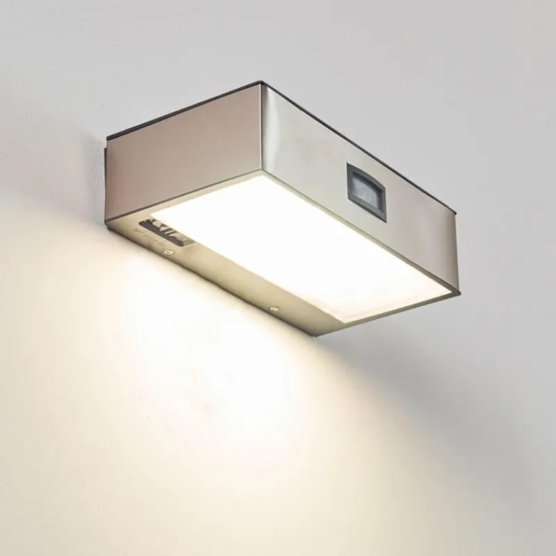 hofstein Applique murale d'extérieur LED Nickel mat, 1 lumière