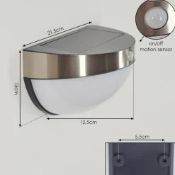 hofstein Applique murale d'extérieur Pori LED Chrome, 1 lumière, Détecteur de mouvement