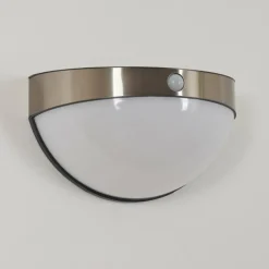 hofstein Applique murale d'extérieur Pori LED Chrome, 1 lumière, Détecteur de mouvement