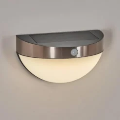 hofstein Applique murale d'extérieur Pori LED Chrome, 1 lumière, Détecteur de mouvement