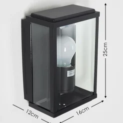 hofstein Applique murale d'extérieur Tieva Noir, 1 lumière