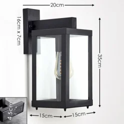 hofstein Applique murale d'extérieur Tieva Noir, 1 lumière