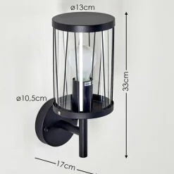 hofstein Applique murale d'extérieur Torsa Noir, 1 lumière