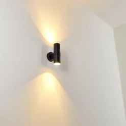 hofstein Applique murale d'extérieur Satava LED Noir, 2 lumières