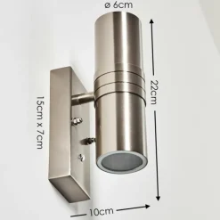 hofstein Applique murale d'extérieur Satava LED Nickel mat, 2 lumières