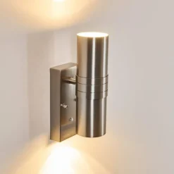 hofstein Applique murale d'extérieur Satava LED Nickel mat, 2 lumières