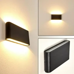 hofstein Applique murale d'extérieur Marsh LED Noir, 2 lumières