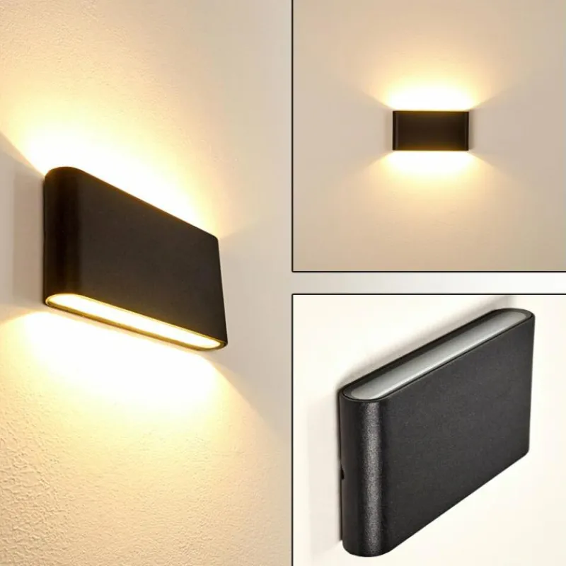 hofstein Applique murale d'extérieur Marsh LED Noir, 2 lumières