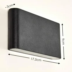 hofstein Applique murale d'extérieur Marsh LED Noir, 2 lumières