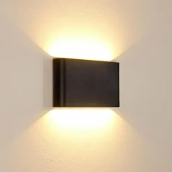 hofstein Applique murale d'extérieur Marsh LED Noir, 2 lumières