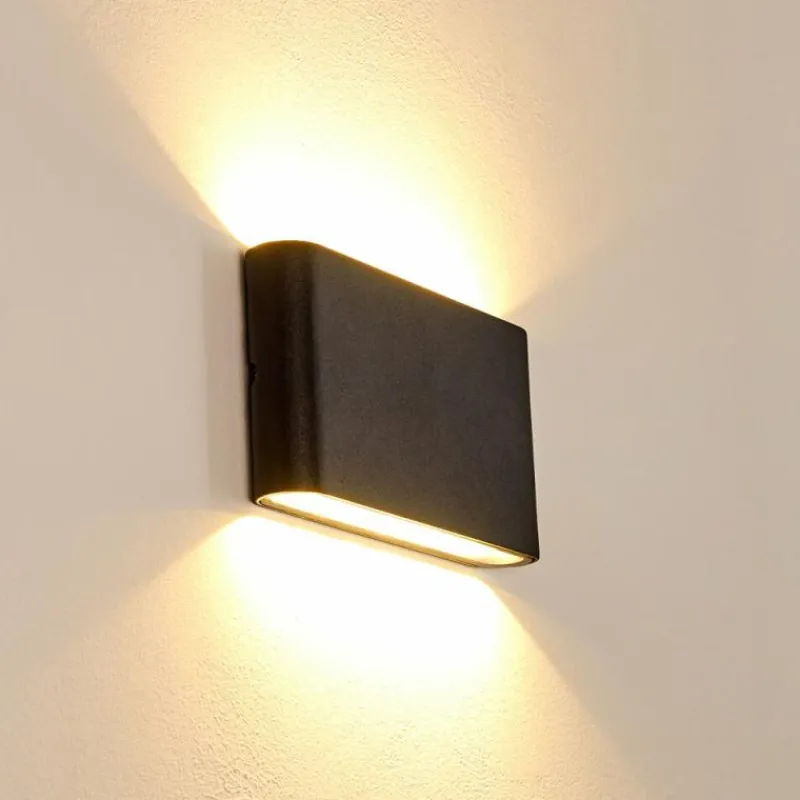 hofstein Applique murale d'extérieur Marsh LED Noir, 2 lumières