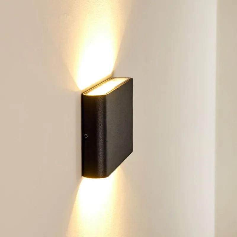 hofstein Applique murale d'extérieur Marsh LED Noir, 2 lumières