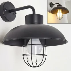 hofstein Applique murale d'extérieur Valto Noir, 1 lumière