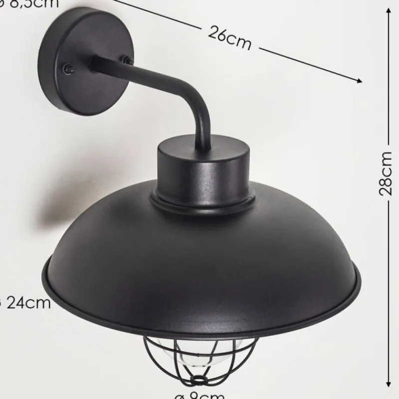 hofstein Applique murale d'extérieur Valto Noir, 1 lumière