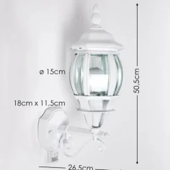 Luminaires Rustiques-hofstein Applique murale d'extérieur Lentua Blanc, 1 lumière, Détecteur de mouvement