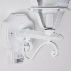 Luminaires Rustiques-hofstein Applique murale d'extérieur Lentua Blanc, 1 lumière, Détecteur de mouvement