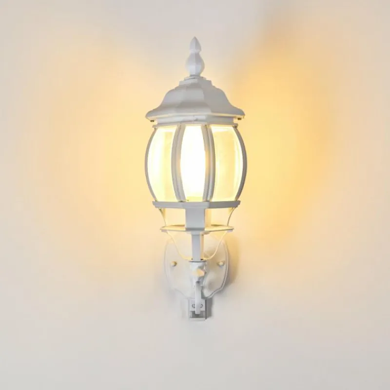 Luminaires Rustiques-hofstein Applique murale d'extérieur Lentua Blanc, 1 lumière, Détecteur de mouvement