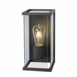 Luminaires Rustiques-Luminaires Lucide Applique murale d'extérieur Lucide CLAIRE Noir, 1 lumière, Détecteur de mouvement