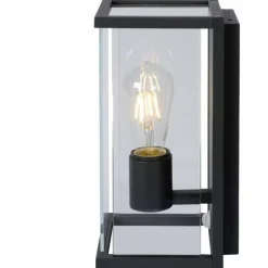 Luminaires Rustiques-Luminaires Lucide Applique murale d'extérieur Lucide CLAIRE Noir, 1 lumière, Détecteur de mouvement