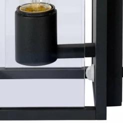 Luminaires Rustiques-Luminaires Lucide Applique murale d'extérieur Lucide CLAIRE Noir, 1 lumière, Détecteur de mouvement