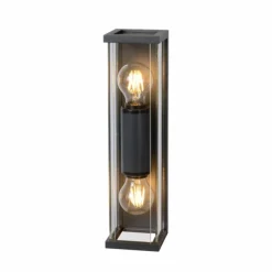 Luminaires Rustiques-Luminaires Lucide Applique murale d'extérieur Lucide CLAIRE MINI Noir, 2 lumières