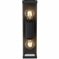 Luminaires Rustiques-Luminaires Lucide Applique murale d'extérieur Lucide CLAIRE MINI Noir, 2 lumières