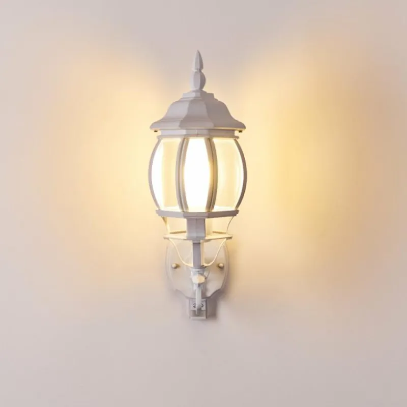 Luminaires Rustiques-hofstein Applique murale d'extérieur Lentua Blanc, 1 lumière, Détecteur de mouvement