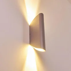 hofstein Applique murale d'extérieur Gatunga LED Argenté, 2 lumières