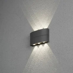 Luminaires Konstsmide Applique murale d'extérieur Konstsmide Chieri LED Noir, 6 lumières
