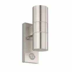Luminaires Eglo Applique murale d'extérieur Eglo RIGA LED Acier inoxydable, 2 lumières, Détecteur de mouvement