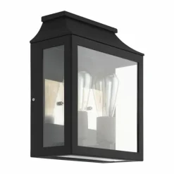 Luminaires Rustiques-Luminaires Eglo Applique murale d'extérieur Eglo SONCINO Noir, 2 lumières