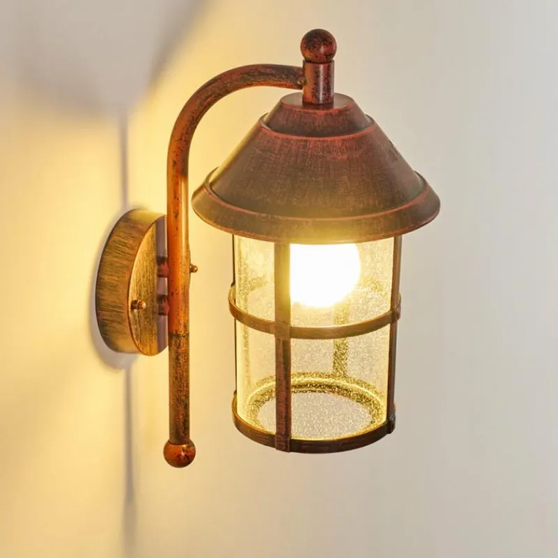 hofstein Applique murale d'extérieur Saicourt Rouge, Noir, 1 lumière