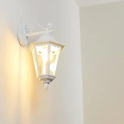 Luminaires Rustiques-hofstein Applique murale d'extérieur Esteli Blanc, 1 lumière