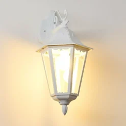 Luminaires Rustiques-hofstein Applique murale d'extérieur Esteli Blanc, 1 lumière