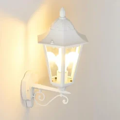 Luminaires Rustiques-hofstein Applique murale d'extérieur Esteli Blanc, 1 lumière