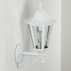 Luminaires Rustiques-hofstein Applique murale d'extérieur Esteli Blanc, 1 lumière