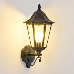 Luminaires Rustiques-hofstein Applique murale d'extérieur Esteli Noir, 1 lumière