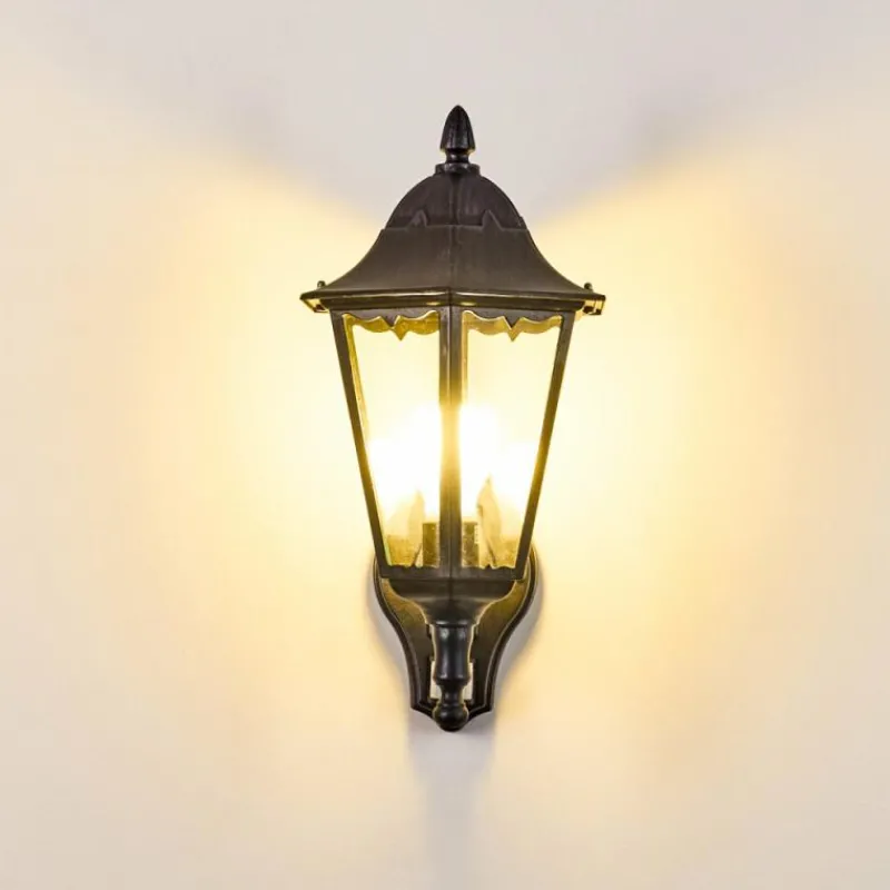 Luminaires Rustiques-hofstein Applique murale d'extérieur Esteli Noir, 1 lumière, Détecteur de mouvement