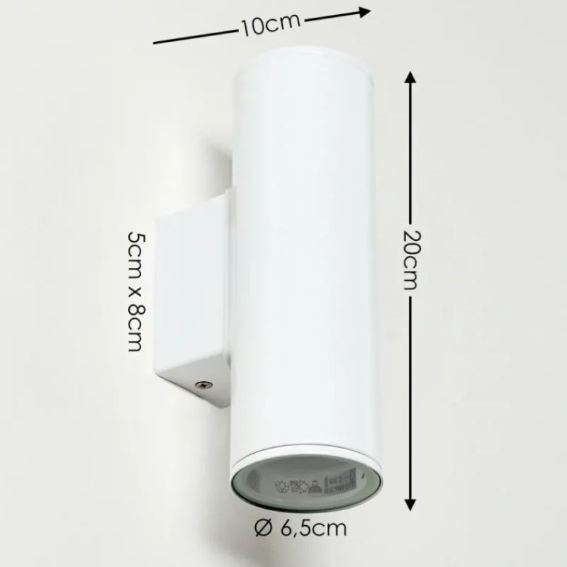 hofstein Applique murale d'extérieur Brachy LED Blanc, 2 lumières