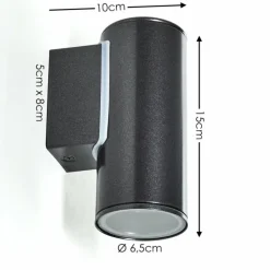 hofstein Applique murale d'extérieur Brachy LED Noir, 2 lumières