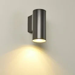 hofstein Applique murale d'extérieur Brachy LED Noir, 2 lumières