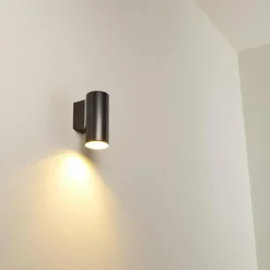 hofstein Applique murale d'extérieur Brachy LED Noir, 2 lumières