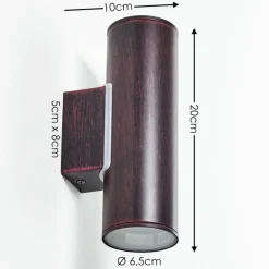 hofstein Applique murale d'extérieur Brachy LED Rouge, Noir, 2 lumières