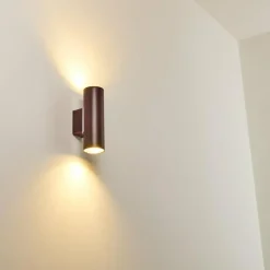 hofstein Applique murale d'extérieur Brachy LED Rouge, Noir, 2 lumières