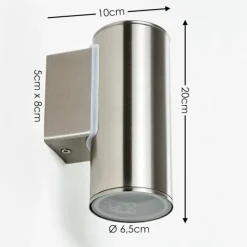 hofstein Applique murale d'extérieur Brachy LED Acier inoxydable, 1 lumière