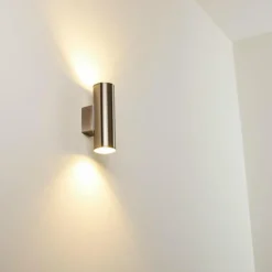 hofstein Applique murale d'extérieur Brachy LED Acier inoxydable, 2 lumières
