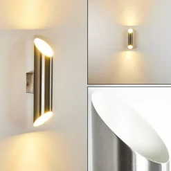 hofstein Applique murale d'extérieur Saulcy LED Acier inoxydable, 2 lumières