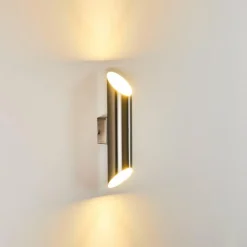 hofstein Applique murale d'extérieur Saulcy LED Acier inoxydable, 2 lumières