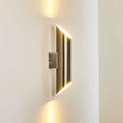 hofstein Applique murale d'extérieur Saulcy LED Acier inoxydable, 2 lumières